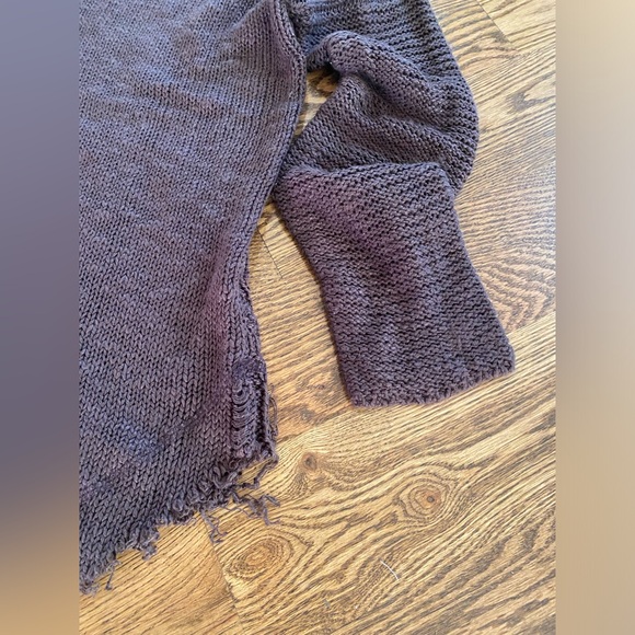 ALTAR'D STATE Cable Knit Pullover Brown Sweater - Size Small - Distressed Hem - Picture 5 of 6
